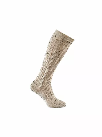 LUISE STEINER | Trachten Kniestrümpfe hellgrau | beige