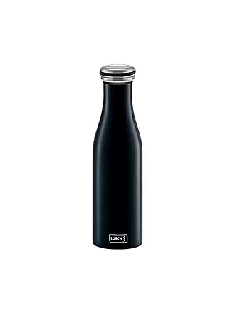 LURCH | Isolierflasche - Thermosflasche Edelstahl 0,5l mattschwarz | schwarz