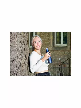 LURCH | Isolierflasche - Thermosflasche Edelstahl 0,5l mattschwarz | dunkelblau