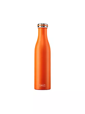 LURCH | Isolierflasche - Thermosflasche Edelstahl 0,75l mattschwarz | orange