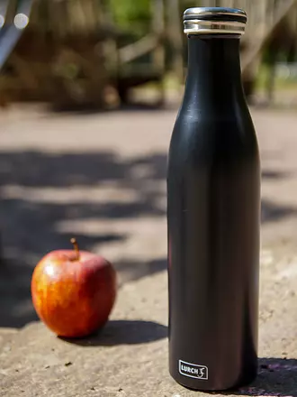 LURCH | Isolierflasche - Thermosflasche Edelstahl 0,75l mattschwarz | schwarz