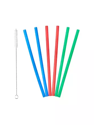 LURCH | Trinkhalme 6er Set Silikon / Bunt | bunt