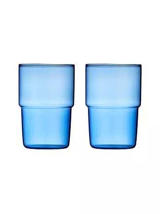 LYNG BY GLAS | Trinkglas 2er Set TORINO 40 cl Blau | hellgrün