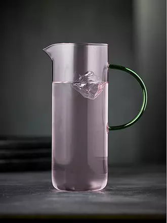 LYNGBY GLAS | Glaskrug TORINO 1,1l Pink/ Blau | hellgrün