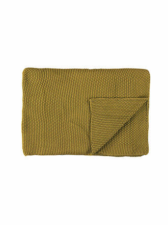 MARC O'POLO HOME | Tagesdecke - Plaid Nordic Knit 130x170cm Garden Green | gelb