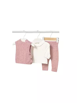MAYORAL | Baby Set 3-teilig Langarmshirt, Pullunder und Hose | rosa