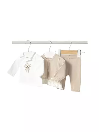 MAYORAL | Baby Set 3-teilig Langarmshirt, Strickjacke und Leggings | beige