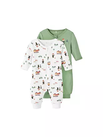 NAME IT | Baby Schlafoverall 2er Pkg | grün