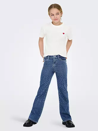 ONLY | Mädchen T-Shirt KOGMAIKEN LIFE CROPHEART | dunkelblau
