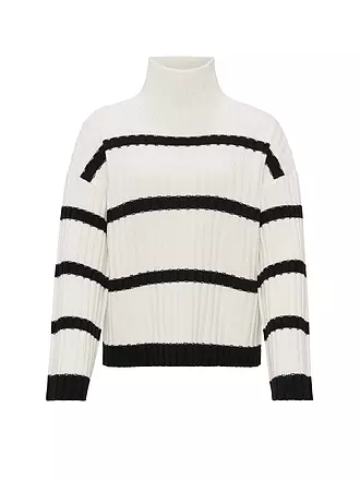 OPUS | Rollkragenpullover PORY STRIPE | creme