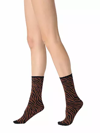 OROBLU | Feinstrumpfsocken SAVAGE black / grey | braun