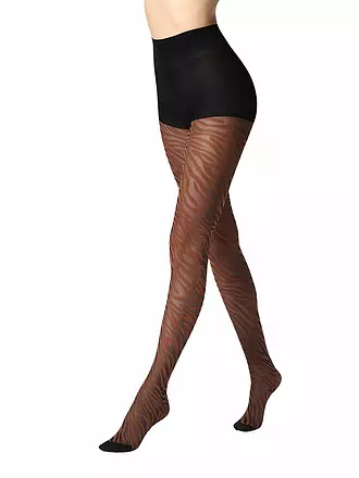 OROBLU | Modestrumpfhose SAVAGE ZEBRA 30 black / military | braun