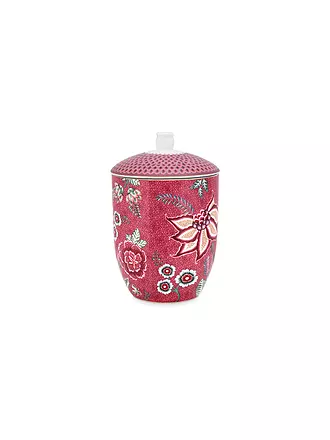 PIP STUDIO | Dose mit Deckel 1500ml Flower Festival Dark Pink | beere