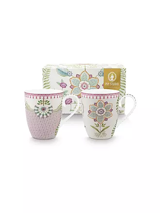 PIP STUDIO | Henkelbecher 2er Set Large LILY & LOTUS 350ml Light Green | lila