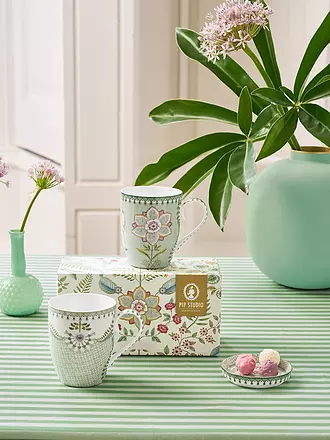 PIP STUDIO | Henkelbecher 2er Set Large LILY & LOTUS 350ml Light Green | lila