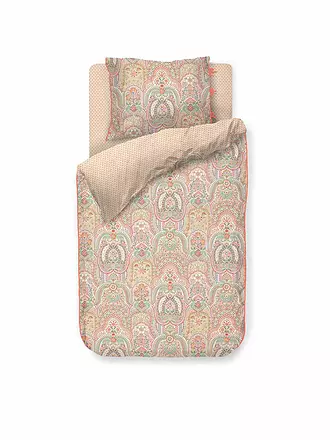 PIP STUDIO | Perkal Bettwäsche JABALI FLOWER 70x90cm / 140x200cm Blau | rosa