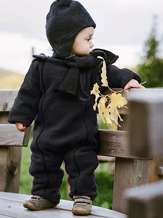 POPOLINI | Baby Wollfleece Overall | dunkelgrün