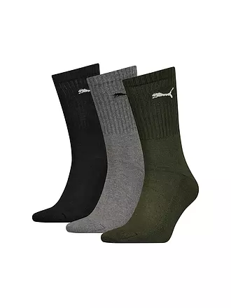 PUMA |  Sportsocken 3er Pkg black | olive