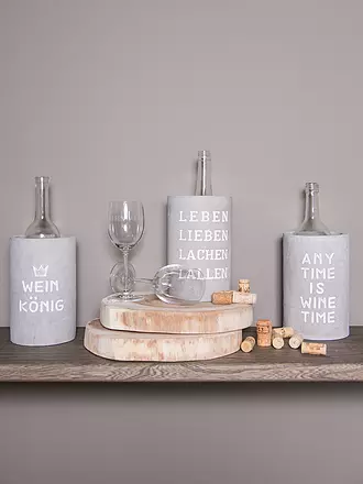 RAEDER | Flaschenkühler BETON 21cm Der beste Wein | grau