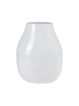 RAEDER | Freiform Vase Glück 5-sprachig 20x19x25cm | weiss