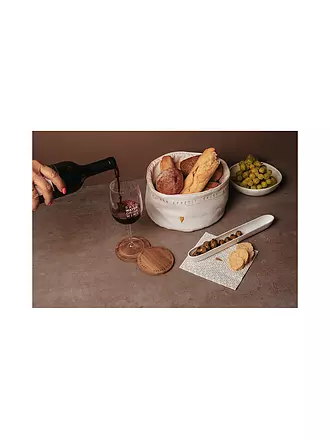 RAEDER | Servierplatte 31x3,5cm GUTEN APETIT 4 Sprachig | weiss