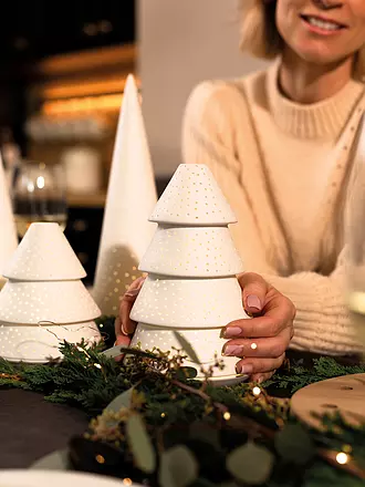 RAEDER | Weihnachts Teelicht klein 12,5x15,5cm Weiss | weiss