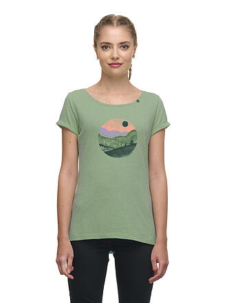 RAGWEAR | T-Shirt FLORAH MOUNTAINS | hellgruen