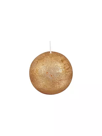 RASTELI | Rustike Kugelkerze - Luz Your Senses 8cm Gold | dunkelgrün
