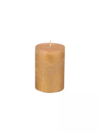 RASTELI | Stumpenkerze Rustik 7x10cm Luz Your Senses Eiben / Dunkelgruen | gold