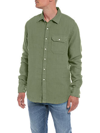 REPLAY | Leinenhemd Regular Fit | olive