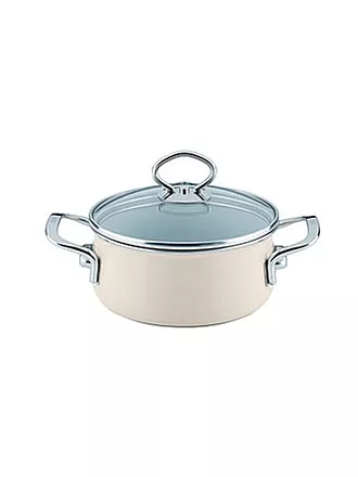 RIESS | Kasserolle mit Glasdeckel NOUVELLE 24cm/4l Rosso | beige