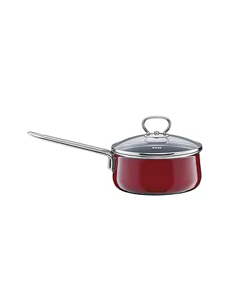 RIESS | Steilkasserolle mit Glasdeckel NOUVELLE 16cm/1l Rosso | dunkelrot