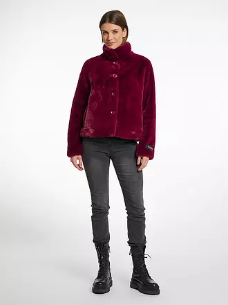 RINO&PELLE | Jacke in Felloptik VIE | dunkelrot