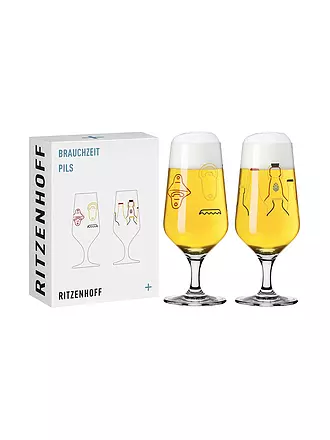 RITZENHOFF | Bierglas 2er Set BRAUCHZEIT PILS #13 #14 | bunt