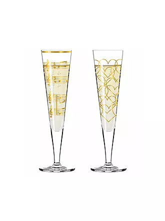 RITZENHOFF | Champagnerglas 2-er Set Goldnacht Champus #23 Nathalie Jean, Rurik Mahlberg 2023 | gold