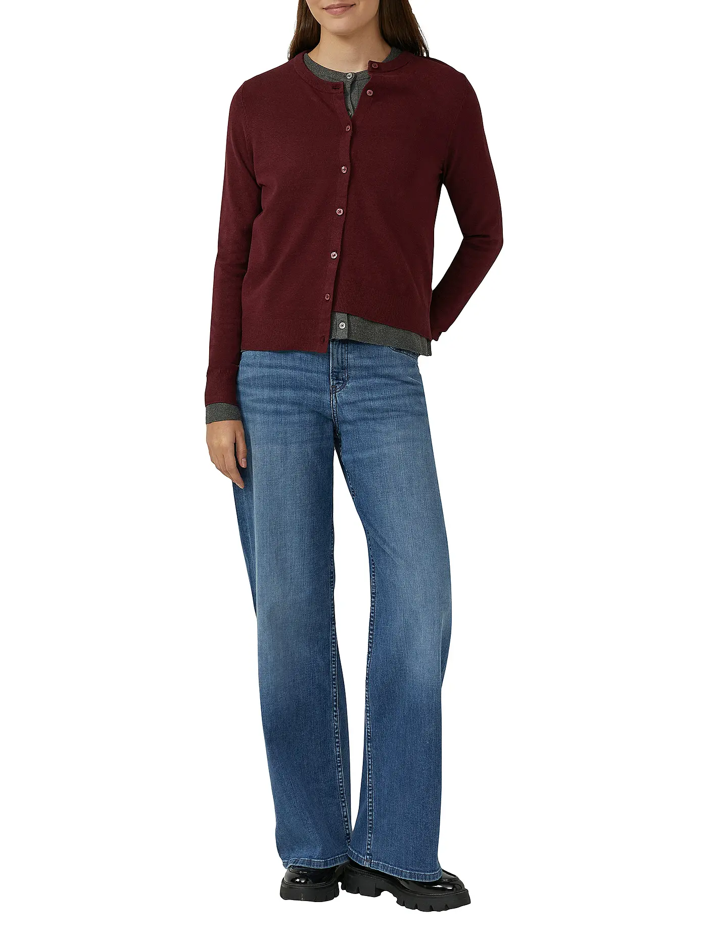 S.OLIVER | Strickjacke | dunkelrot