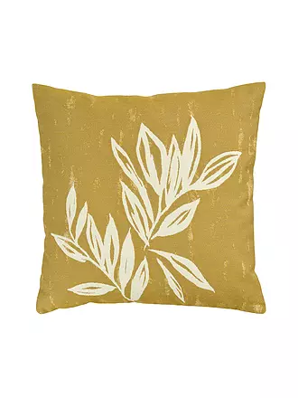 SANDER | Kissenhülle 50x50cm BIG LEAVES Khaki | camel
