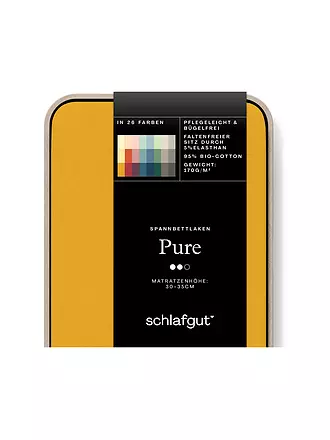 SCHLAFGUT | Jersey Spannleintuch PURE 140x200cm Full White L | gelb
