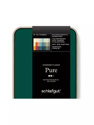 SCHLAFGUT | Jersey Spannleintuch PURE 90x200cm Full White S | dunkelgrün