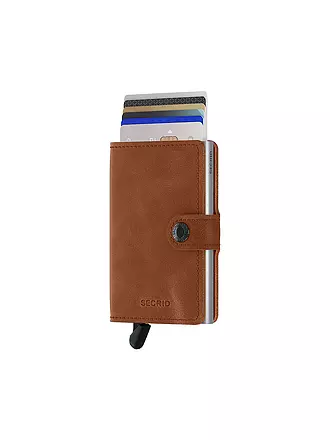 SECRID | Geldbörse - Miniwallet Vintage Mini Cognac Silver | hellblau