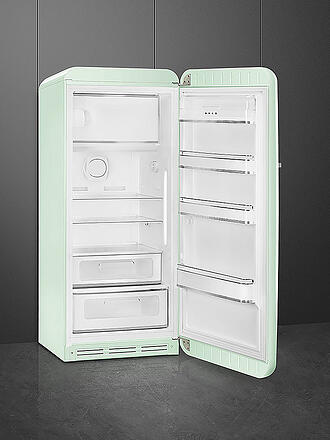 SMEG | Kühlschrank mit Gefrierfach 50s Retro Style Pastellgrün FAB28RPG5 | creme