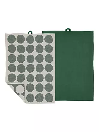 SOEDAHL | Geschirrtuch-Set 2tlg BUBBLES Warm Taupe | dunkelgrün