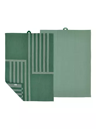 SOEDAHL | Geschirrtuch-Set 2tlg REFLECTION Pine Green | hellbraun