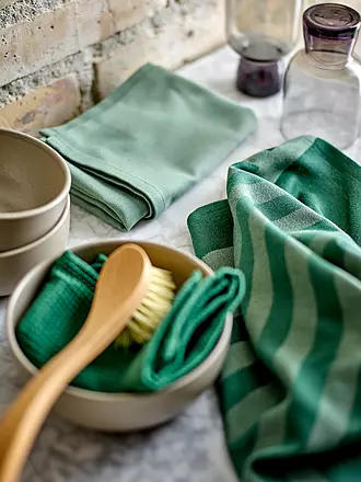 SOEDAHL | Geschirrtuch-Set 2tlg REFLECTION Pine Green | hellbraun