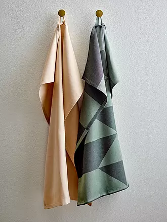 SOEDAHL | Geschirrtücher Set 2tlg. 50x70cm TWIST Warm Taupe | dunkelgrün
