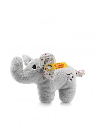 STEIFF | Mini Knister-Elefant mit Rassel 11cm | hellgrau
