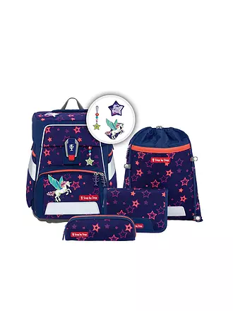 STEP BY STEP | Schultaschen Set 5tlg SPACE Shine Dino Night Tyro | lila