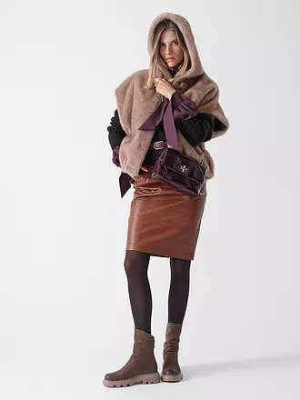 STUDIO AR | Wendejacke  in Felloptik MINK | camel