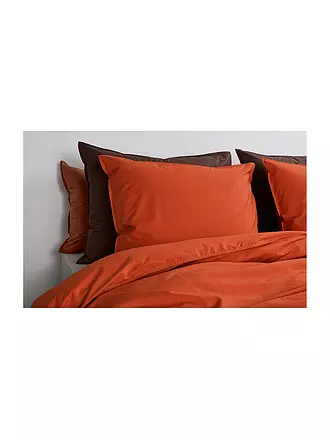 SUITE702 | Perkal Bettwäsche 70x90cm/140x200cm Poppy Orange | hellgrau