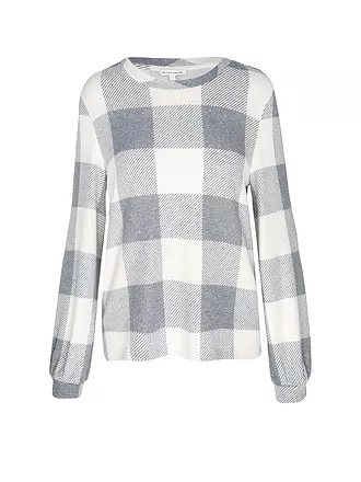 TOM TAILOR | Langarmshirt COSY CHECK | hellgrau